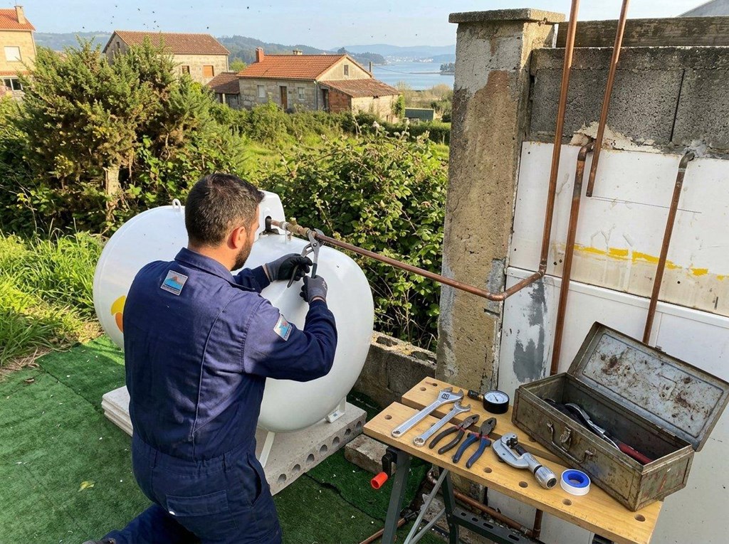 Foto 1 Instalación de gas propano en Mugardos con depósito